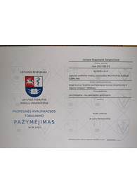 Sertifikatai, pažymėjimai ir kt.