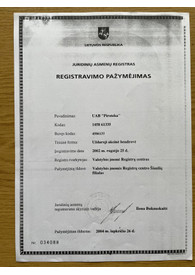 Sertifikatai, pažymėjimai ir kt.