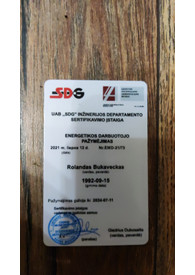 Sertifikatai, pažymėjimai ir kt.