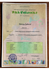 Sertifikatai, pažymėjimai ir kt.