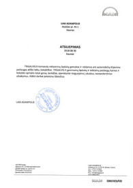 Sertifikatai, pažymėjimai ir kt.