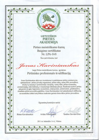 Sertifikatai, pažymėjimai ir kt.