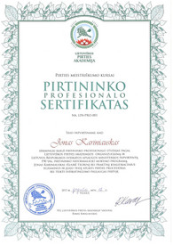 Sertifikatai, pažymėjimai ir kt.