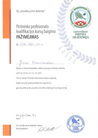 Sertifikatai, pažymėjimai ir kt.