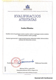 Sertifikatai, pažymėjimai ir kt.