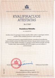 Sertifikatai, pažymėjimai ir kt.