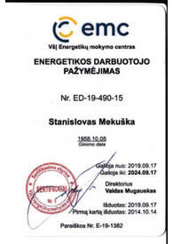 Sertifikatai, pažymėjimai ir kt.