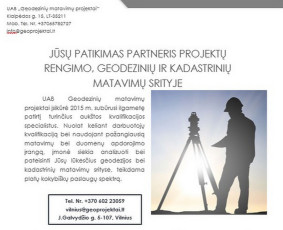 Visos matininkų/geodezininkų/projektavimo paslaugos - Matininkai, geodezininkai - 1 Matininkai, geodezininkai - Visos matininkų/geodezininkų/projektavimo paslaugos - 1