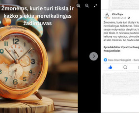 Tekstai / Soc. tinklų įrašai / Pranešimai žiniasklaidai / Kita Koja MB / Darbų pavyzdys ID 3491936