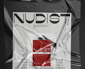 NUDIST logotipas, vizitinė ir plakatas