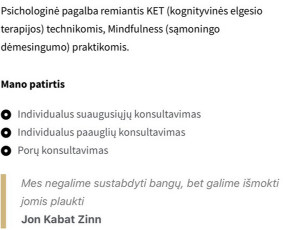 Kognityvinė elgesio terapija, Mindfulness - Sveikata, gydymas - 2 Sveikata, gydymas - Kognityvinė elgesio terapija, Mindfulness - 2