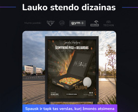 Top +350 įmonių pasitikėjo. Sukursime dizainą, kuris veikia! - Lauko reklamos kūrimas - 1 Lauko reklamos kūrimas - Top +350 įmonių pasitikėjo. Sukursime dizainą, kuris veikia! - 1