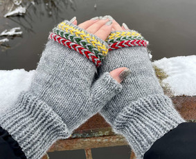 Rie&scaron;inių mezgimas - Virbalais megztos vilnonės kojinės - 1