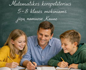 Mokymai, kursai, kalbos - Matematikos pamokos gyvai 5-8kl. jūsų namuose Kaune - 4