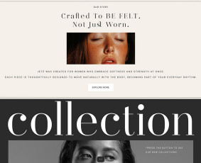 JETE JEWELRY. E-commerce homepage UI dizainas Figmoje