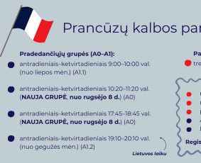 Prancūzų kalbos mokymas grupėje - Prancūzų kalbos pamokos nuotoliniu būdu - 1