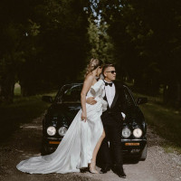 Jonas Normantas Klasikinis Retro Jaguar Xj automobilis vestuvėms