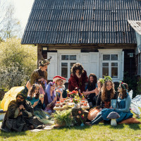 Žalia vaikų Kūdra Stebuklingo Miško Trobelė