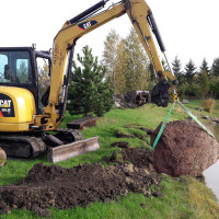 Linvikas Mini ekskavatorius (Cat 5,5t) kasimo darbai, dumperis (6t),