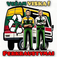 VezamViska Vežamviską! Kraustom - Pervežam - Užnešam! Saugiai ! VezamViska Vežamviską! Kraustom - Pervežam - Užnešam! Saugiai !