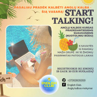 Vasaros anglų kalbos kursas suaugusiems Start Talking!
