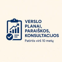 Verslo planai, paraiškos, konsultacijos, patirtis virš 10 m