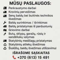 Ričardas Senų baldų, šiukšlių išvežimas. Perkraustymo paslaugos.