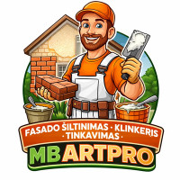 VA Fasado šiltinimas Klinkeris Dekoratyvinis tinkavimas