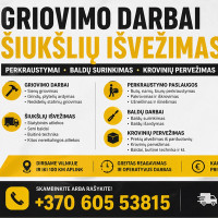 Lukas Stirbys Perkraustymas, griovimas, šiukšlių išvežimas