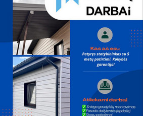 Stogo darbai, bei fasadu darbai - Fasadų apdaila, dažymas Fasadų apdaila, dažymas - Stogo darbai, bei fasadu darbai