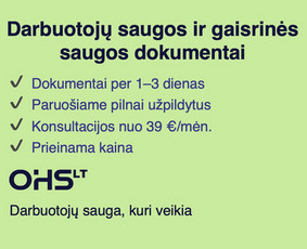 Paslaugos verslui - Darbų saugos dokumentacija, funkcijų vykdymas