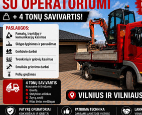 Mini ekskavatoriaus nuoma - Mini Ekskovatoriaus nuoma su operatoriumi