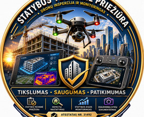 Statybos projektų valdymas - Statybos techninė priežiūra. Dronų inspekcija. Draudimui