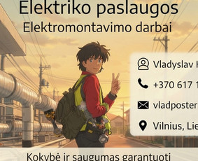 Smulkūs elektros darbai - Elektriko paslaugos: elektros instaliacija butuose, namuose