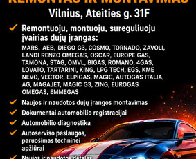 Dujų įrangos montavimas - Automobiliu duju irangos remontas montavimas,diagniostika.