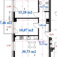 Įtempiamos lubos butui, 70 m2