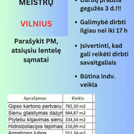 Ieškom vidaus apdailos meistrų komandos VILNIUS