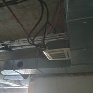 Fan coil'u perkelimas, kondensatų nuvedimas