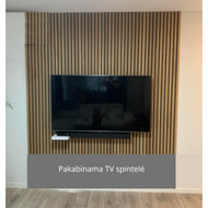 Reikia sumontuoti medinių bruselių apdailą ant vienos virš pakabinamos TV spintelės