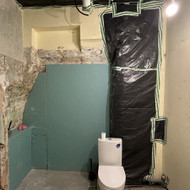 Gipso montavimas, vonios įrengimas