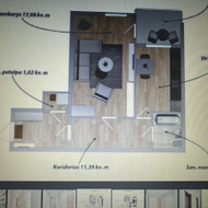 1 kambaro  buto kosmetinio remonto darbai