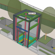 Fasado projektavimas 40M2, stiklinta lifto MK ŠACHTA