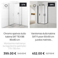 Dušo kabinos įrengimas su sienelėmis