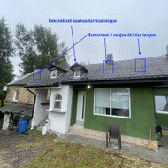 Stogo dangos keitimas ir tūrinių langų montavimas