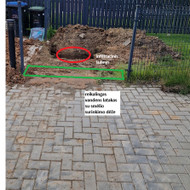 Padaryti lietaus vandens nuvedimą į infiltracinį šulinį, išlyginti žemės plotą