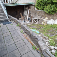 Atraminės sienelės betonavimas.