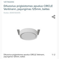 Priglaistomu difuzorių montavimas gipso lubose