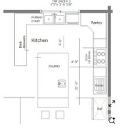 For a student (draw an interior plan)