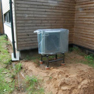 Pamatą arba polius šilumos siurblio (lauko bloko) pastatymui.