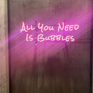 Reklaminis stendas su LED neoniniu užrašu